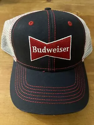 H3 Headwear Budweiser Hat Ball Cap Black White Red Mesh Adjustable • $7