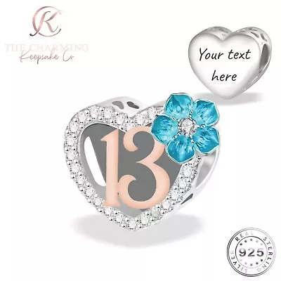 13th Birthday Charm Genuine 925 Sterling Silver -Personalised / Engraved • £19.99