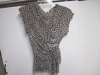 $7.99 • Buy Cache Womens Leopard Print Blouse (xs)  Sleeveless Very Cute