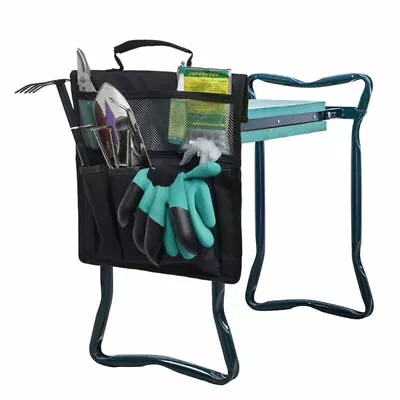 Garden Kneeler Tool Bag Stool Pouch Seat Storage With Handle Pockets Green • $7.21