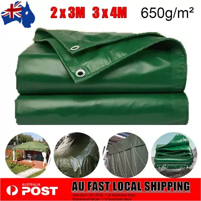 PVC Tarpaulin Tarp Heavy Duty Waterproof Canvas Camping Trailer Cover Anti-dust • $41.21