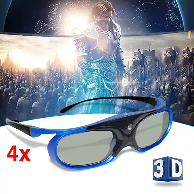 4X Active Shutter 3D Glasses For Sony BenQ Acer Coolux DLP-Link Projector USB • $120.64