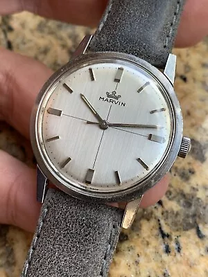 £379 • Buy Vintage Crosshair Dial Steel Marvin Mens Watch 34mm Swiss Made Original