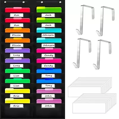 Organization Center Pocket Chart Wall File Organizer  Assorted Colors  Sizes  • $18.47