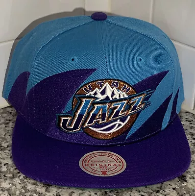 Mitchell & Ness Utah Jazz NBA Sharktooth Teal/Purple Snapback Hat Cap OSFM • $34.96