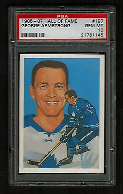 PSA 10 GEORGE ARMSTRONG 1985 Hall Of Fame Hockey Card #197 • $170