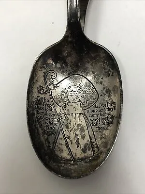 Antique Sterling Silver Nursery Rhyme￼ Little Bo Peep Baby Spoon Christmas 1900 • $65