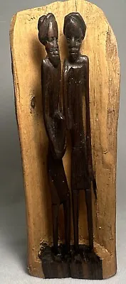 African Wood Stick Figurines Carving Rare 7 Inches Tall Mpingo Log Art Maasai • £21.92