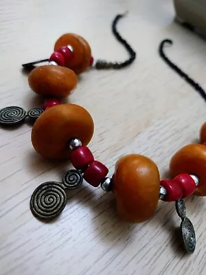 Moroccan Berber Necklace Handcrafted Amber Vintage Jewelry African Necklace Orig • $89