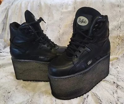 Buffalo X Solestruck Platform Sneakers Mesh  Leather Size 35 RARE NBW Spicegirls • $190