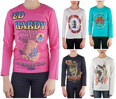 Ed Hardy 100% Cotton Kids And Toddlers Girls Long Sleeve T-Shirt • £8.70