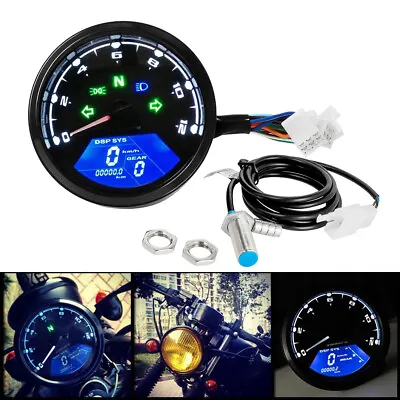 Motorcycle LCD Digital Speedometer Tachometer Gauge Odometer Fit For Harley 12V • $29.99