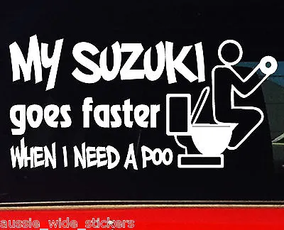 $6.90 • Buy Funny Stickers For SUZUKI Jimny Sierra Swift 4x4 MY POO 200mm