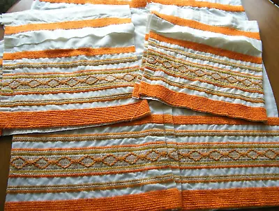 Vintage MCM JCPenney  Fashion Manor Curtain Valance Set ~ Orange Harvest Gold • $25