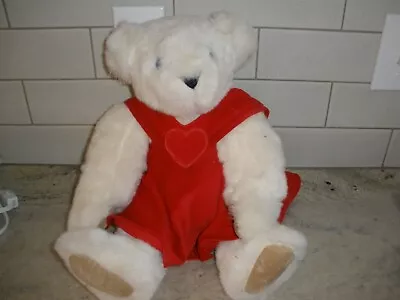 Vermont Teddy Bear Jointed White Red Dress USA Valentine/Christmas 16  (P21) • $17.99