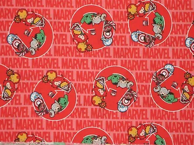 $3 • Buy 9  Remnant Marvel Kawaii Multi Avengers Assemble Superheroes 100% Cotton Fabric
