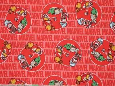 $3 • Buy 9  Remnant Marvel Kawaii Multi Avengers Assemble Superheroes 100% Cotton Fabric
