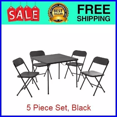 Mainstays 5 Piece Resin Card Folding Table And Four Folding Chairs Set Black • $67.90