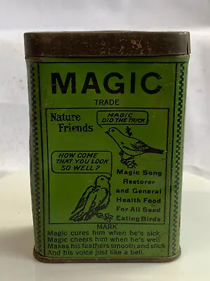 Vtg MAGIC Trade Nature Friends Tin 3.5 Oz Can Health Food For Birds USA *EMPTY • $29.95