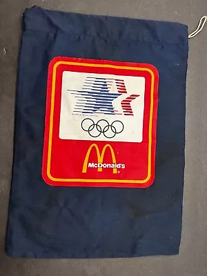 McDonalds LA Olympic Commitee Bag Souvenir 1980 Drawstring Navy Blue Vtg Sack • $20