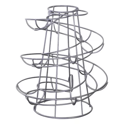 Egg Holder Spiral Helter Skelter Egg Stand Rack Storage Holder Black / Silver UK • £9.49