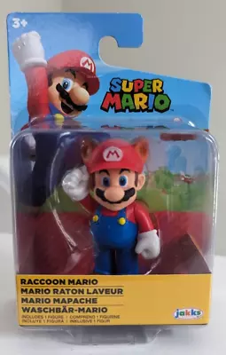 World Of Nintendo Super Mario Raccoon Mario 2.5  Figure Card & Bubble Packaging • $7.99