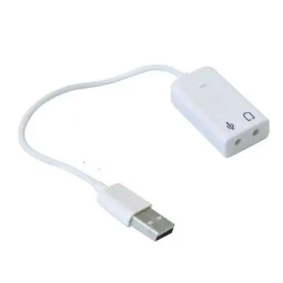 USB Sound Adapter To 3.5mm Mini Jack Audio & Microphone Mic For Skype PC Laptop • £4.29
