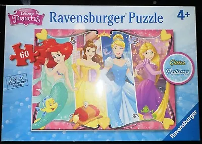 Ravensburger Disney Princess 60 Piece Glitter Jigsaw Kids Puzzle Sealed In Box • $14.22