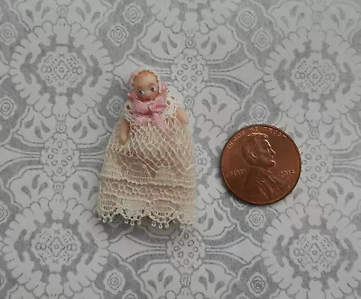 Dollhouse Miniature Jointed Porcelain Baby Doll Artisan Handmade 1 1/2  Tall • $42