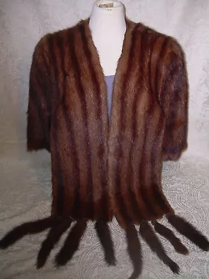 Vtg Mink Stole~scalloped Hem~tails In Front~fab Condition • $145