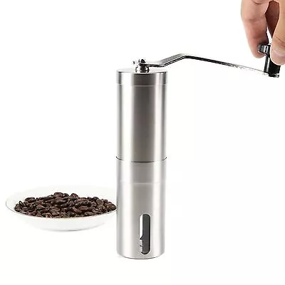 Ceramic Burr Manual Coffee Grinder Portable Hand Crank Stainless Coffee Mill New • $11.99