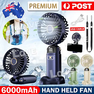 Portable USB Rechargeable Folding Hand Held Fan Desk Cooler Cooling 5 Mode Mini • $10.95