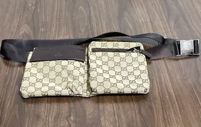 GUCCI Auth GG Waist Pouch Shoulder Bumbag Belt Bag Fanny Pack Vintage From Japan • $500.38