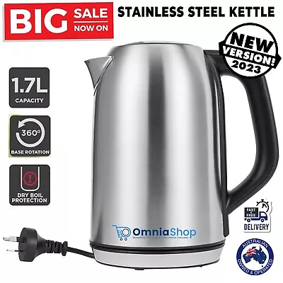 $32.97 • Buy Electric Kettle Stainless Steel 2200W Fast Boil Hot Water Jug 1.7L Tea Kettle