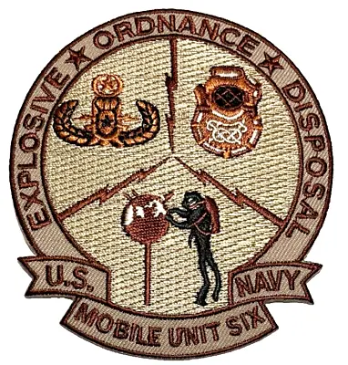 U.s. Navy Eod Mobile Unit Six Desert Patch (usn-1) • $8.59