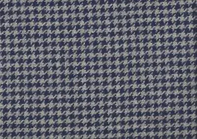 100% Wool Yorkshire Tweed Fabric Navy & Grey Houndstooth Check • £24.65