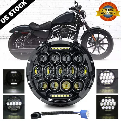 7  Inch Motorcycle LED Headlight Halo For Harley Davidson Touring Sportster • $29.99