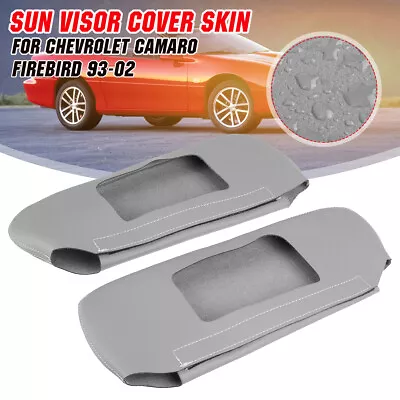 Grey Sun Visor Replacement Cover Leather Stitch For 1993-2002 Camaro Firebird • $15.67