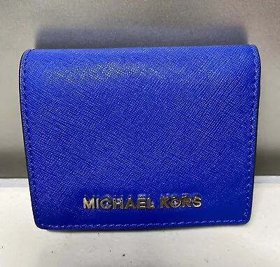 Michael Kors Wallet Saffiano Leather Flap Card Holder-Electric Blue • $25