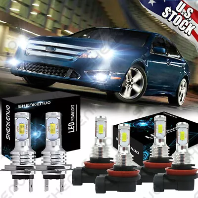 For Ford Fusion 2006-2016 6x LED Headlights Hi/Lo Beam Fog Light Bulbs Kit 6000K • $54.11