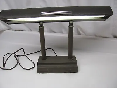 Vintage Mid-Century Metal Industrial Desk Lamp Light Fluorescent Bulb Adjustable • $32.99