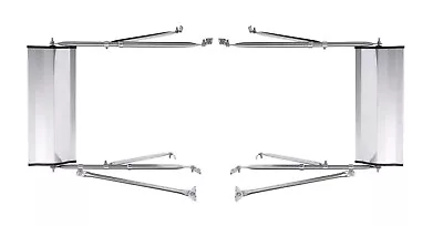 $159.95 • Buy Universal Jr West Coast Style Truck Pickup Towing Stainless Steel Mirrors Pair