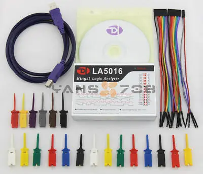 1PCS Logic Analyzer LA5016 PC 500MHz Max Sample Rate PWM 16Channels 10GB Samples • £217.44