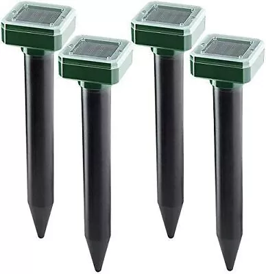 Mole Repellent 4 Pack Ultrasonic Solar Powered Animal Repellent For Outdoor Lawn • $16.99