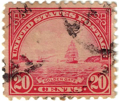 (USA107) 1922 20c Red Golden Gate SG698 • $1