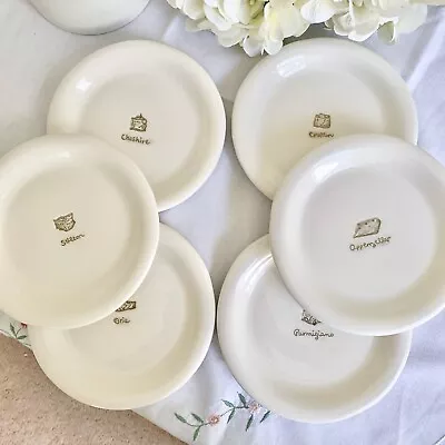Williams Sonoma Ceramic Appetizer Cheese Plates Embossed Set Of Six 6.25  - Box • $32
