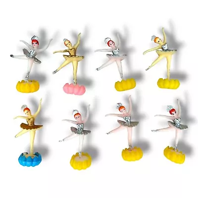 Vintage Ballerina Dancer Cupcake Cake Toppers Multicolor 2  Tall Lot Of 8 • $19.95