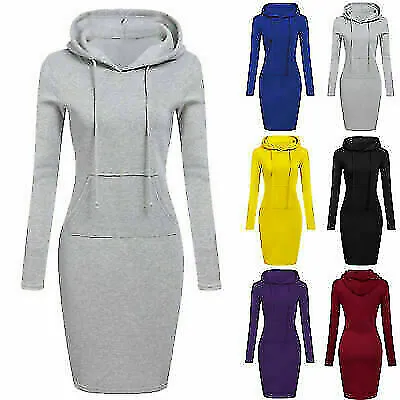 £13.89 • Buy Women's Hooded Sweatshirt Hoodies Dress Long Sleeve Pullover Sweater Jumper Tops