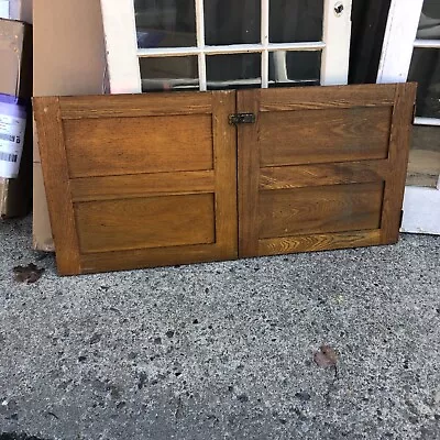 WOW Pair Vintage Chestnut Sliding Paneled Butler Pantry Doors 24.25” X 24 5/8” • $295