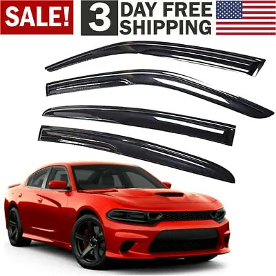 4x Window Visors Sun Rain Guards Vent Shade Fits For 2011-2022 Dodge Charger • $25.79